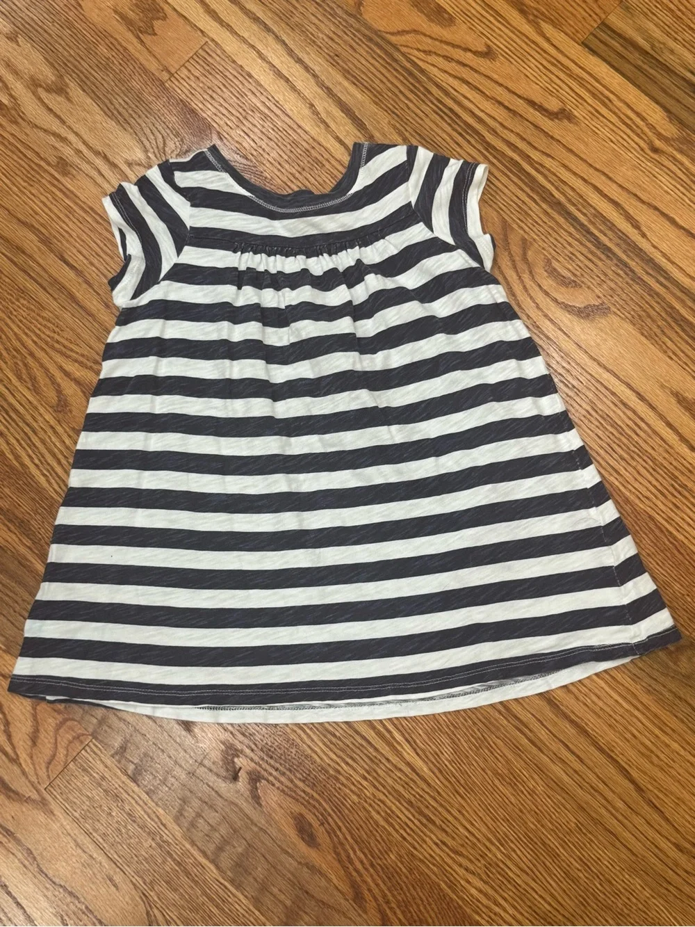 Girls' Navy and White Striped Cotton shirt